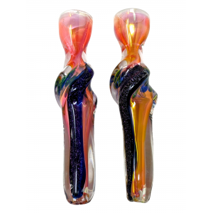 3.5" Gold Fumed Twisted Rod Dicro Art Chillum Hand Pipe - (Pack of 2) [RKP286] 